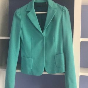 Tahari Aqua Sz 2 Jacket Pockets Back  pleats.